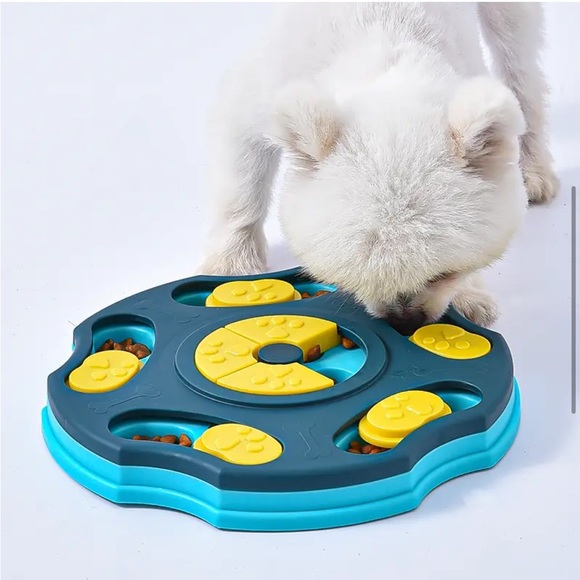 Interactive Pet Toy with Dog Treat Dispensing Features, New, Blue Yellow - Picture 1 of 5